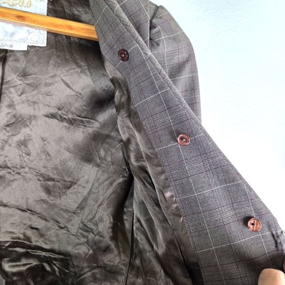 Women's Guess Brown Plaid Clasp Business Casual Blazer Size Medium - Picture 8 of 13
